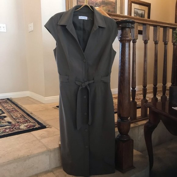 Calvin Klein Collared Button Up Career Work Dress - Picture 2 of 6